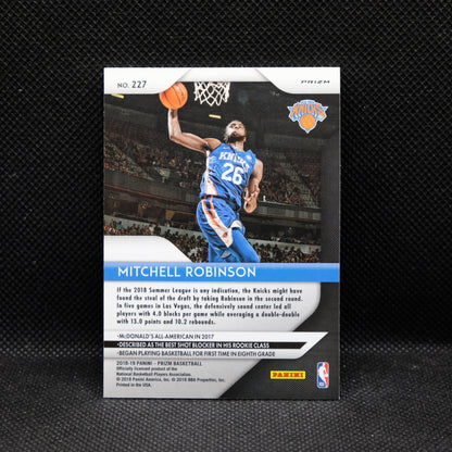 2018-19 Mitchell Robinson Prizm #227 Red White Blue Prizm Rookie Card