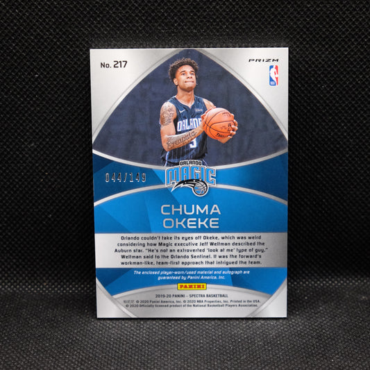 2019-20 Chuma Okeke Spectra Rookie Patch Auto Prizm /149