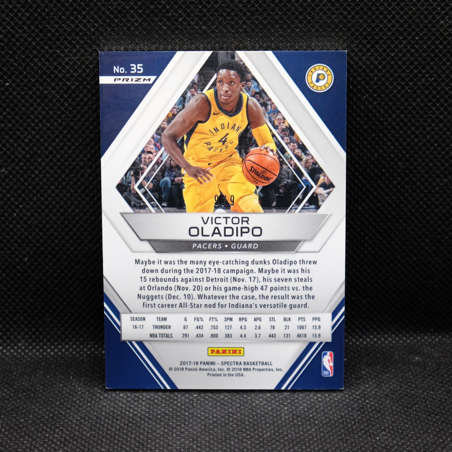 2017-18 Victor Oladipo Spectra #35 FOTL Silver Wave 9/9