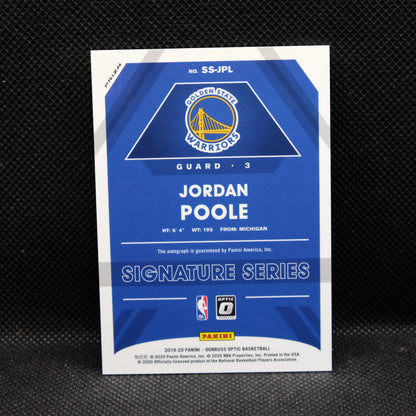 2019-20 Jordan Poole Donruss Optic Signature Series SS-JPL Rookie Autograph