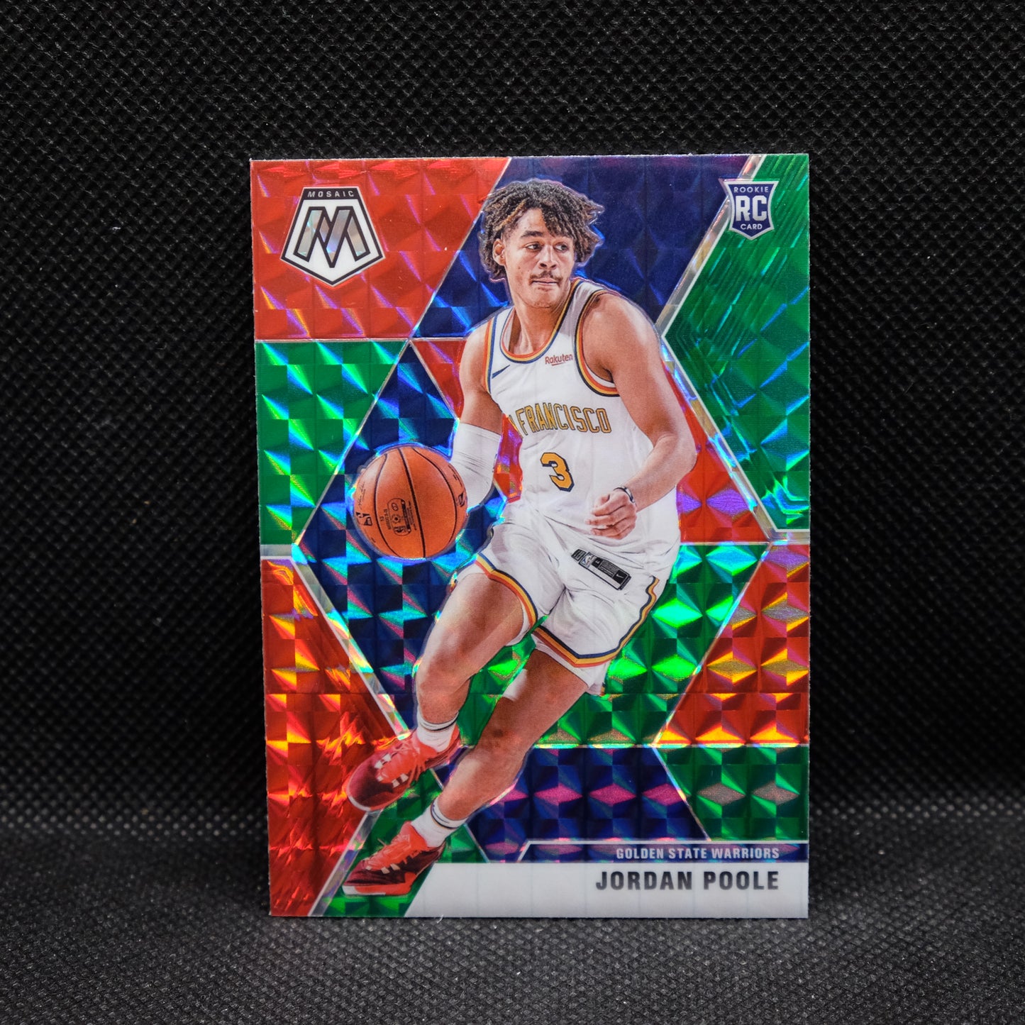 2019-20 Jordan Poole Mosaic #228 Choice Red Green Prizm Rookie Card