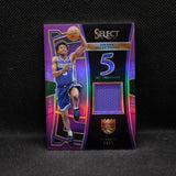 2017-18 De'Aaron Fox Select Draft Selections DS-DEA Purple Prizm Patch Rookie /99