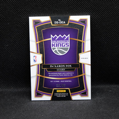 2017-18 De'Aaron Fox Select Draft Selections DS-DEA Purple Prizm Patch Rookie /99