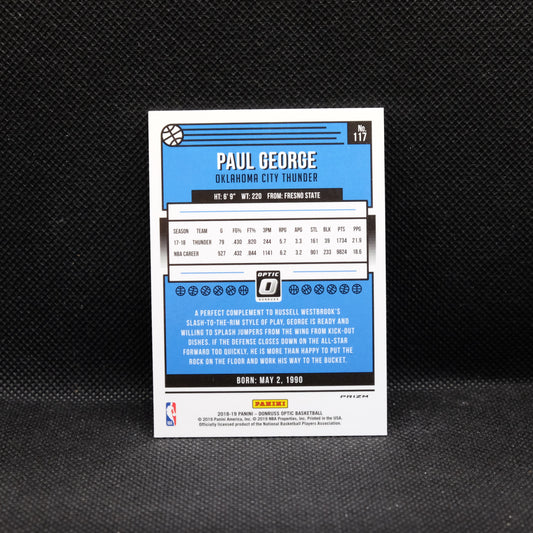 2018-19 Paul George Donruss Optic #117 Silver Prizm