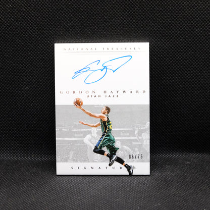 2014-15 Gordon Hayward National Treasures Signatures S-GHA /75