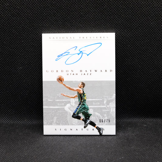 2014-15 Gordon Hayward National Treasures Signatures S-GHA /75