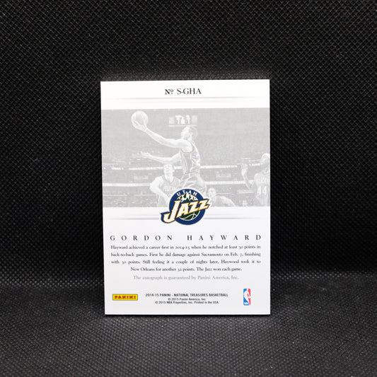 2014-15 Gordon Hayward National Treasures Signatures S-GHA /75