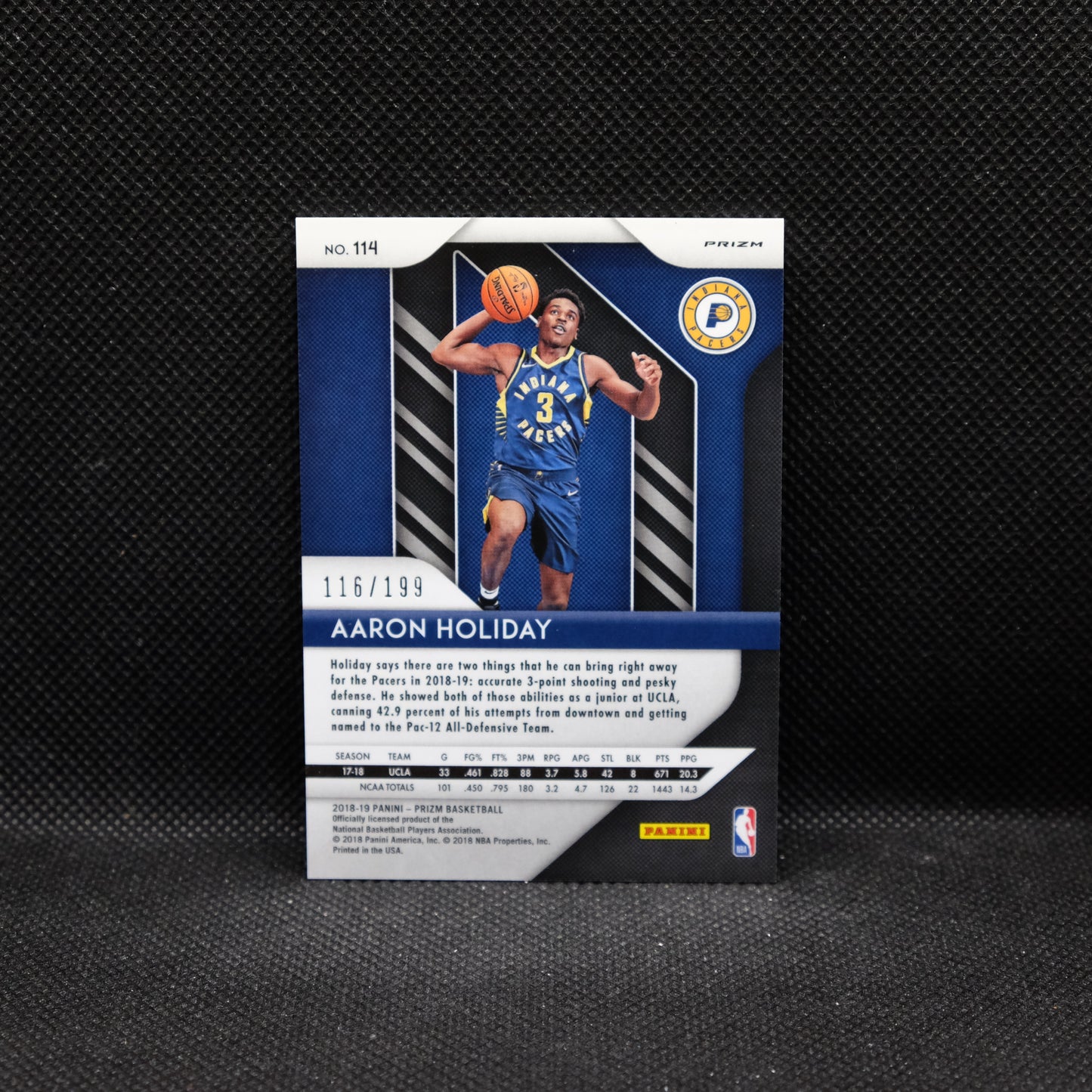 2018-19 Aaron Holiday Prizm #114 Blue Prizm Rookie Card /199