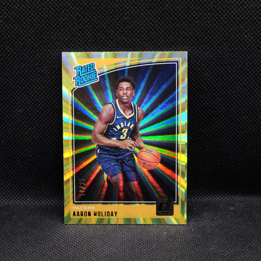 2018-19 Aaron Holiday Donruss Rated Rookie Yellow Laser /25