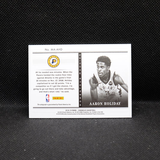 2018-19 Aaron Holiday Chronicles MA-AHD Momentous Rookies Autograph /99