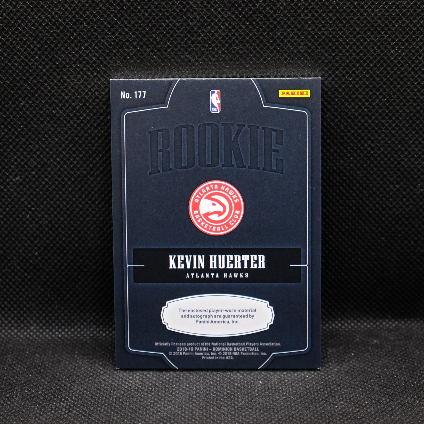 2018-19 Kevin Huerter Dominion #177 Rookie Patch Auto /49