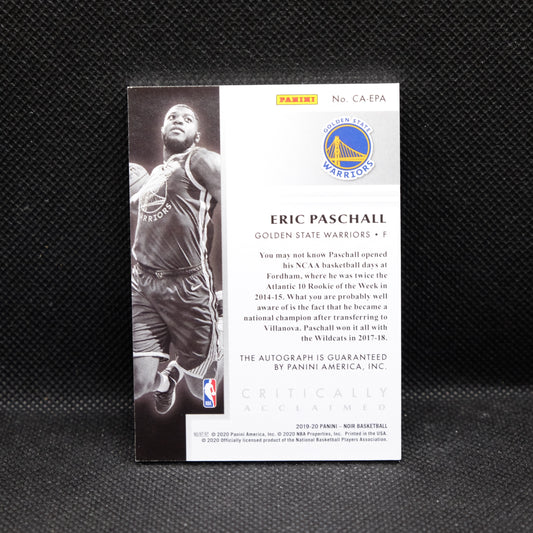 2019-20 Eric Paschall Noir CA-EPA Critically Acclaimed Rookie Auto /99
