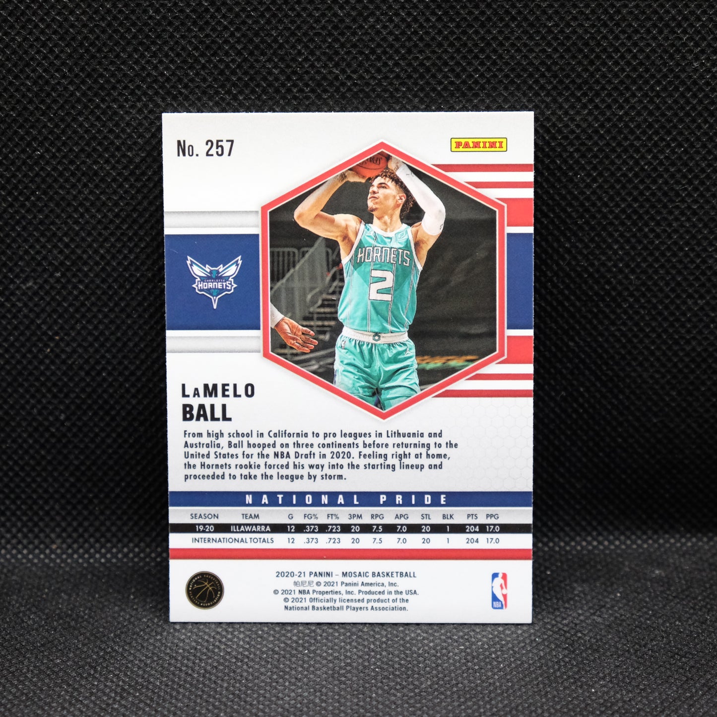 2020-21 LaMelo Ball Mosaic #257 National Pride Silver Prizm