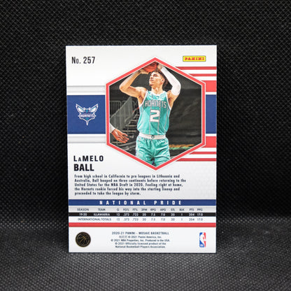 2020-21 LaMelo Ball Mosaic #257 National Pride Silver Prizm