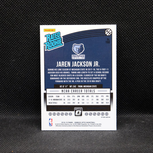 2018-19 Jaren Jackson Jr. Donruss Optic Rated Rookie Purple Prizm RC