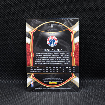 2020-21 Deni Avdija Select #69 Tri Colour Shimmer Prizm Rookie Card