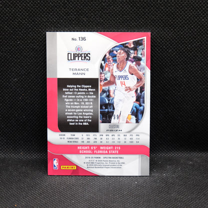 2019-20 Terance Mann Spectra #136 Celestial Prizm Rookie Card /99