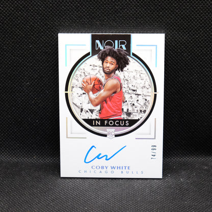 2019-20 Coby White Noir In Focus IF-CBW Rookie Autograph /99