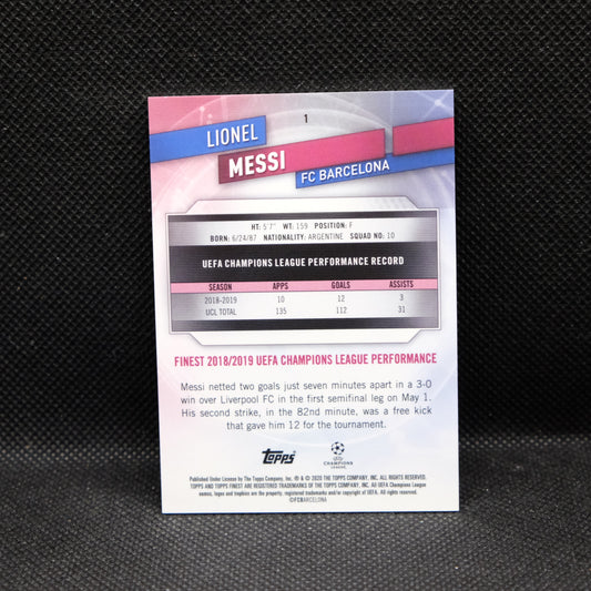 2018-19 Topps Finest UCL Lionel Messi #1 Purple Refractor /250