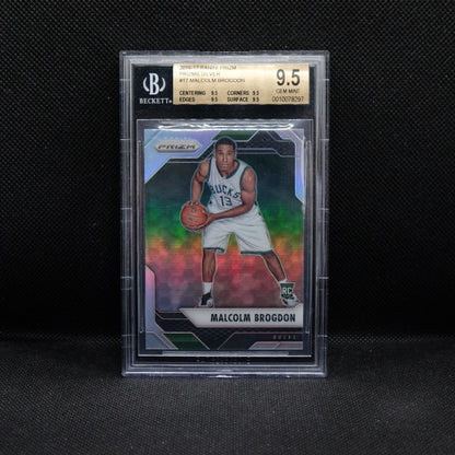 2016-17 Malcolm Brogdon Prizm #17 Silver Prizm Rookie Card BGS 9.5