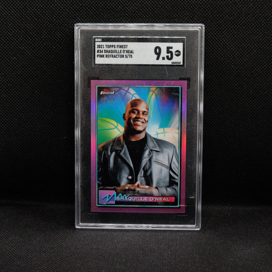 2021 Shaquille O'Neal Topps Finest #34 Pink Refractor SGC 9.5