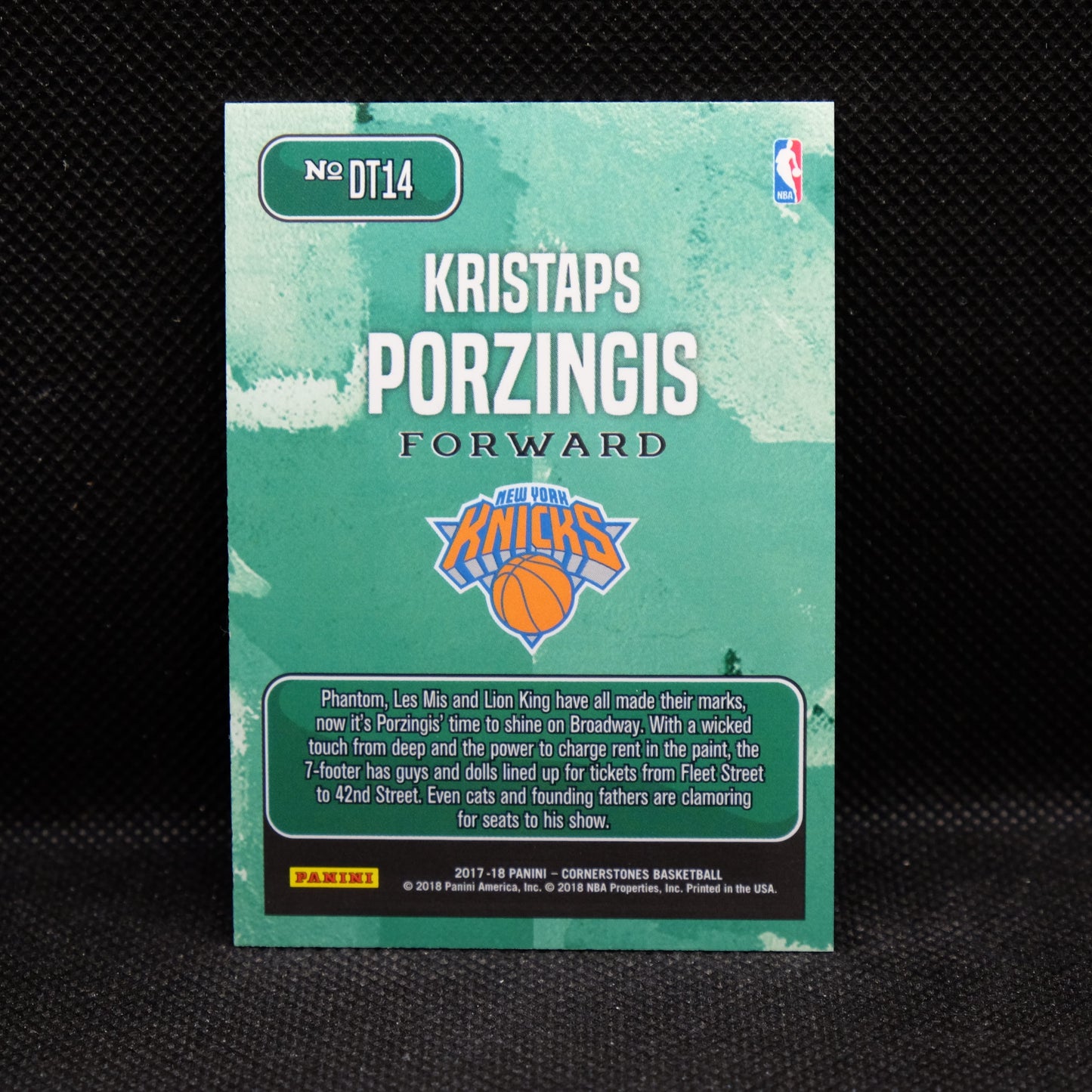 2017-18 Kristaps Porzingis Cornerstones DT14 Downtown SSP