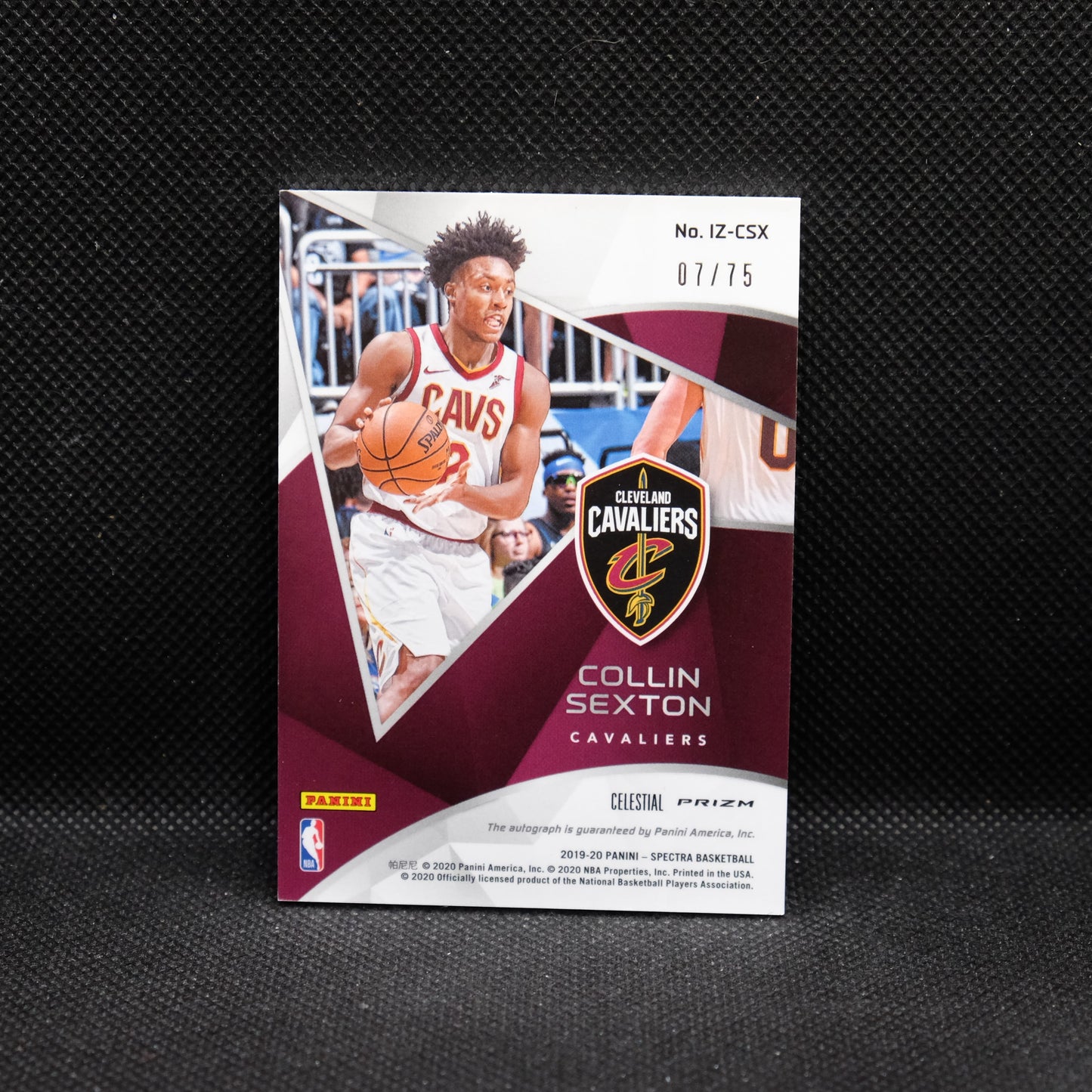 2019-20 Collin Sexton Spectra IZ-CSX In The Zone Celestial Prizm Auto /75
