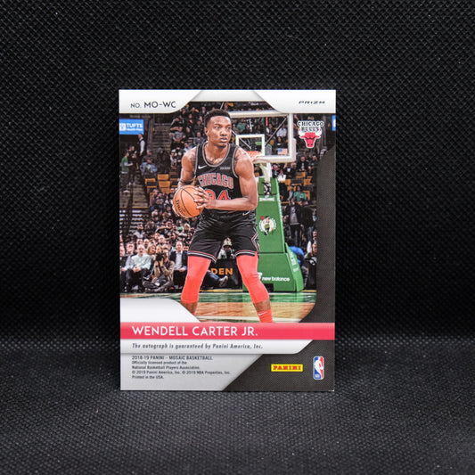 2018-19 Wendell Carter Jr. Mosaic MO-WC Silver Mosaic Prizm Rookie Auto