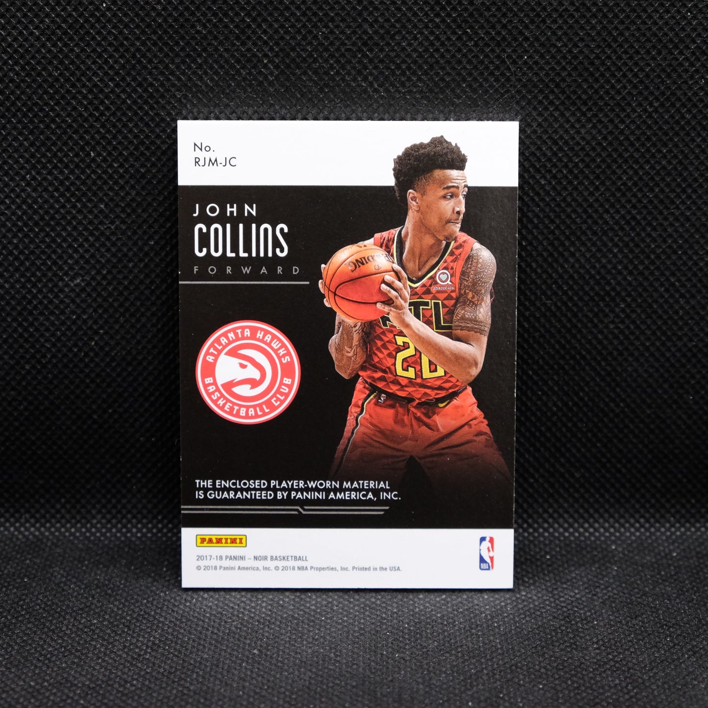 2017-18 John Collins Noir Rookie Jumbo Materials /99 RJM-JC
