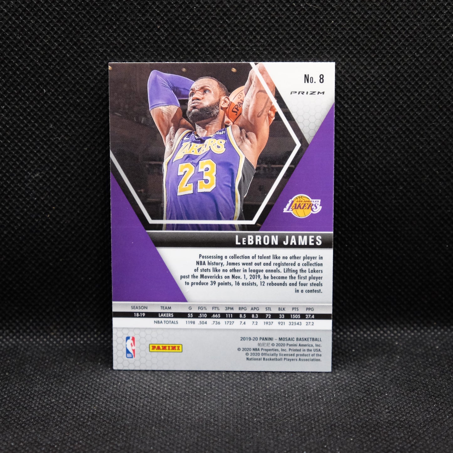 2019-20 LeBron James Mosaic #8 Silver Prizm