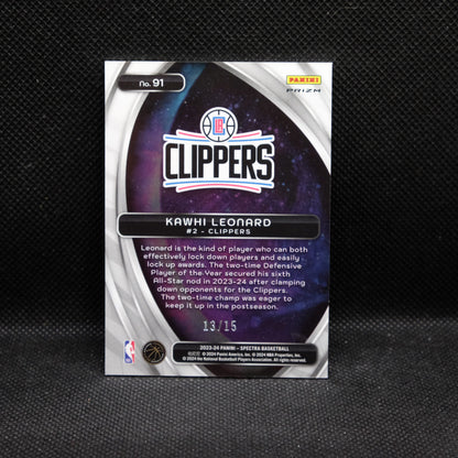 2023-24 Spectra Kawhi Leonard #91 Titan Purple Scope Prizm 13/15