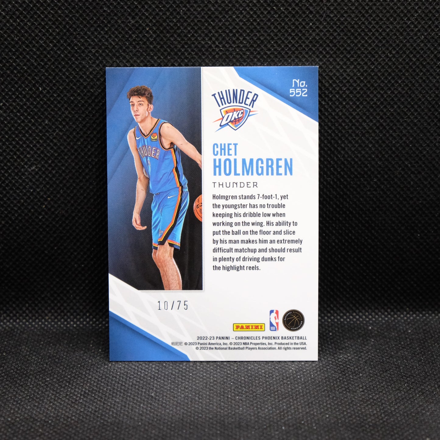 2022-23 Chronicles Phoenix Chet Holmgren #552 Silver Holo Rookie Card