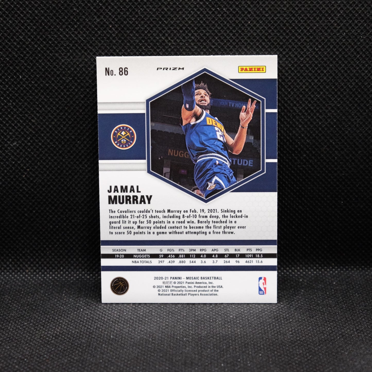 2020-21 Mosaic Jamal Murray #86 Genesis Prizm