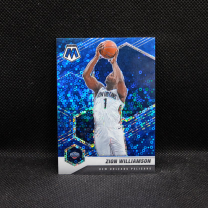 2020-21 Mosaic Zion Williamson #49 Blue Fast Break Prizm /85