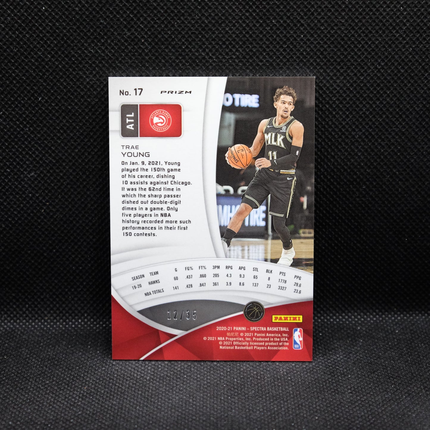 2020-21 Spectra Trae Young #17 Astral Prizm /35