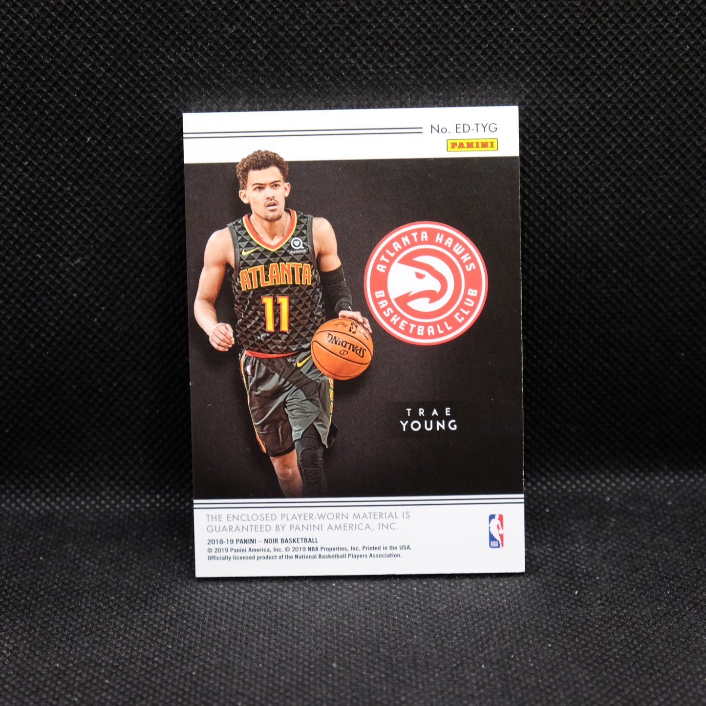 2018-19 Noir Trae Young Elecant Decor Rookie Patch /65