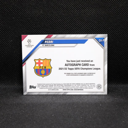 2022 Topps UEFA Champions League UCL Pedri CA-P Silver Refractor Autograph