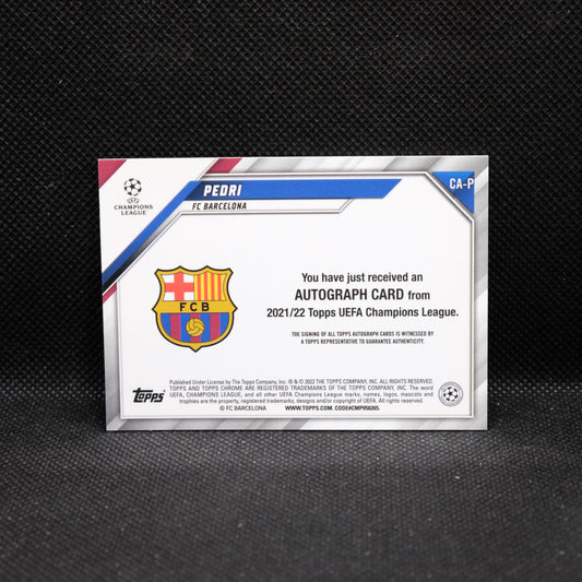 2022 Topps UEFA Champions League UCL Pedri CA-P Silver Refractor Autograph