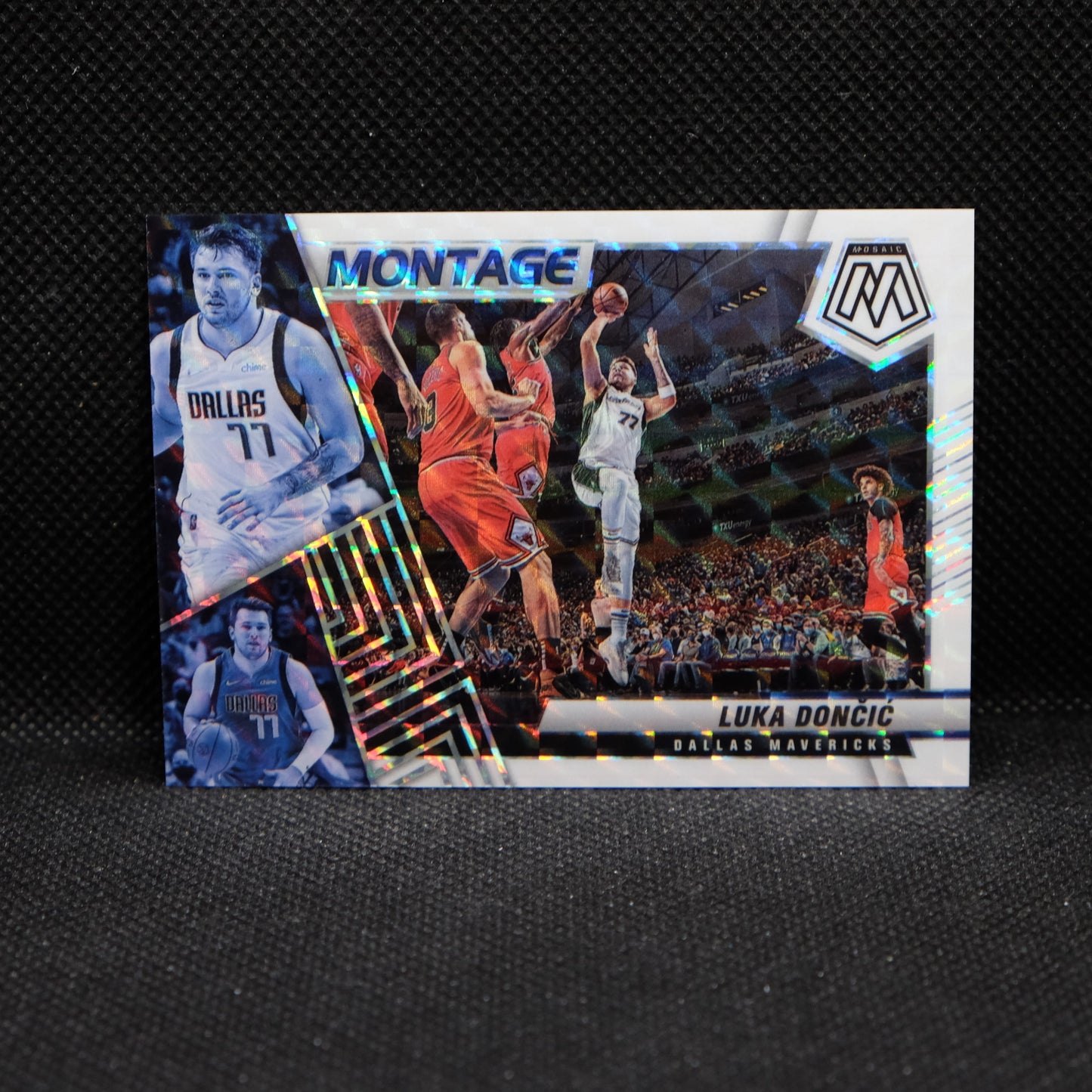 2021-22 Mosaic Luka Doncic #26 Montage White Mosaic Prizm /25