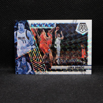 2021-22 Mosaic Luka Doncic #26 Montage White Mosaic Prizm /25