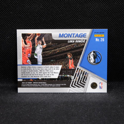 2021-22 Mosaic Luka Doncic #26 Montage White Mosaic Prizm /25
