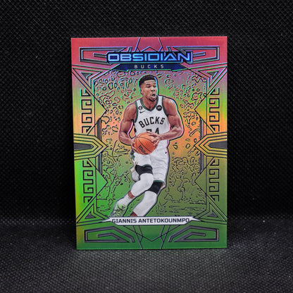 2022-23 Giannis Antetokounmpo Obsidian #30 Red Yellow Green Flood /75