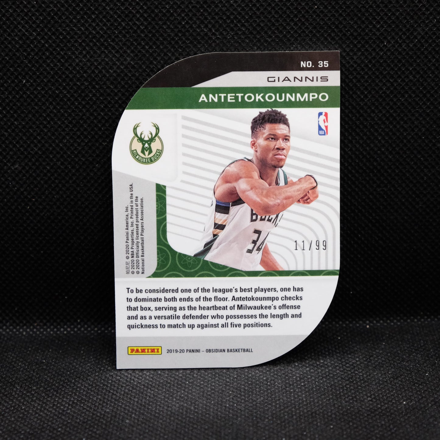 2019-20 Giannis Antetokounmpo Obsidian #35 Atomic /99