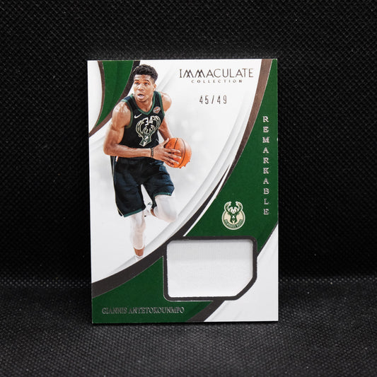 2018-19 Giannis Antetokounmpo Immaculate RM-GAN Remarkable Materials /49