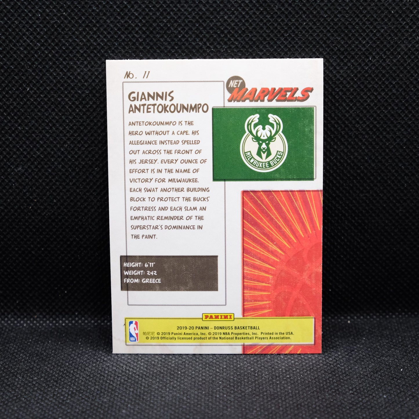 2019-20 Giannis Antetokounmpo Donruss #11 Net Marvels