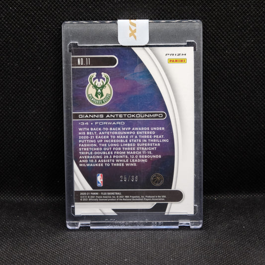 2020-21 Giannis Antetokounmpo Flux #11 Titan Purple Scope /38