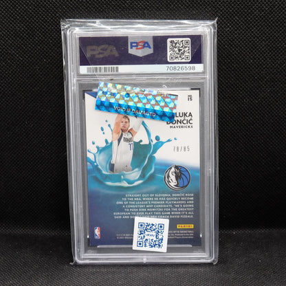 2020-21 Donruss Optic Luka Doncic Splash Blue Prizm /85 PSA 10 GEM MINT