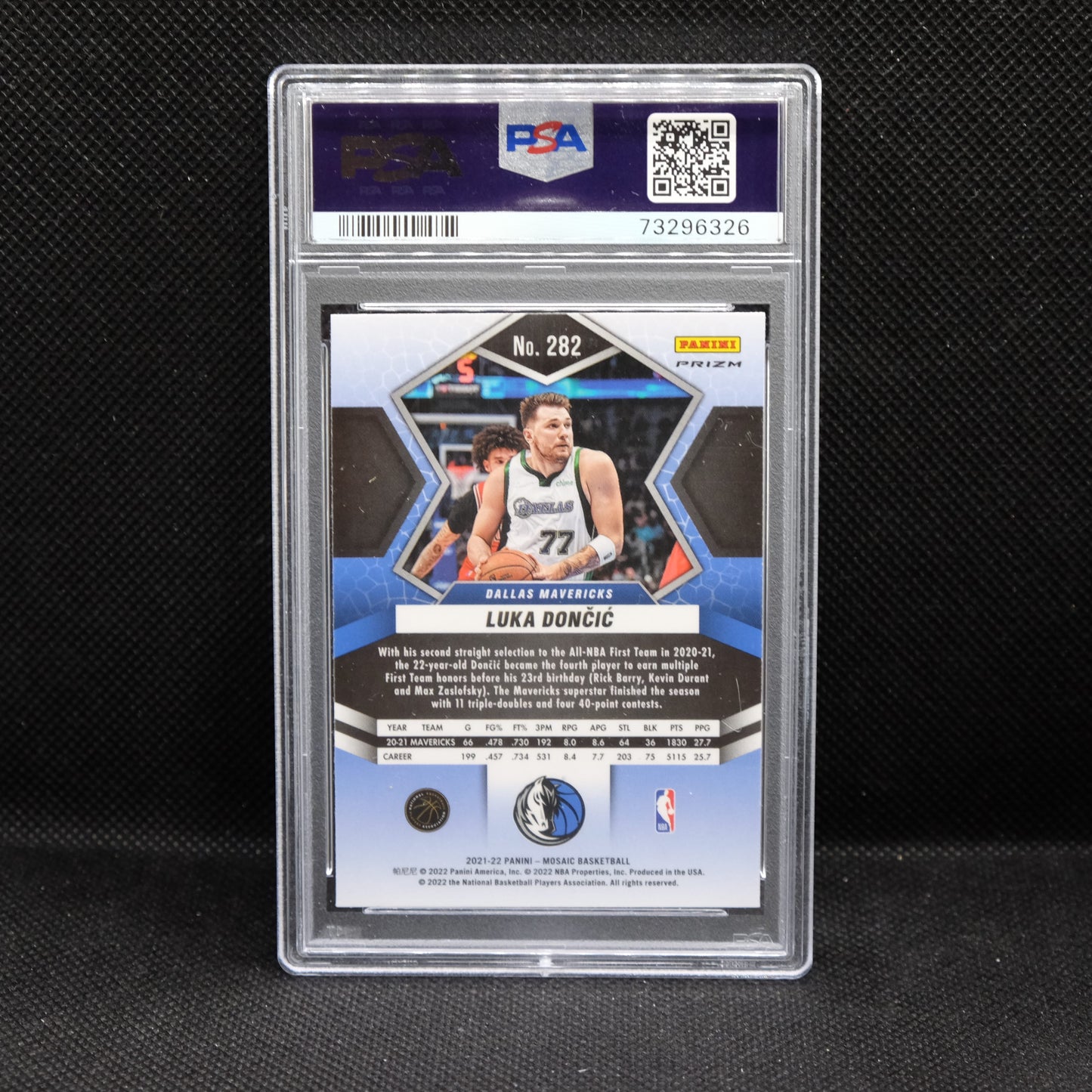 2021-22 Mosaic Luka Doncic #282 Genesis Prizm PSA 10 GEM MINT