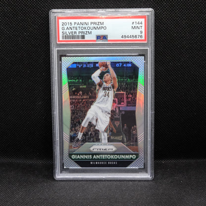 2015-16 Giannis Antetokounmpo Prizm #144 Silver Prizm PSA 9