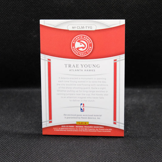 2019-20 Trae Young National Treasures Colossal Materials CLM-TYG /99